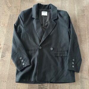 Old Navy Womens Linen Blend Blazer Summer Casual‎ Coastal Black XS